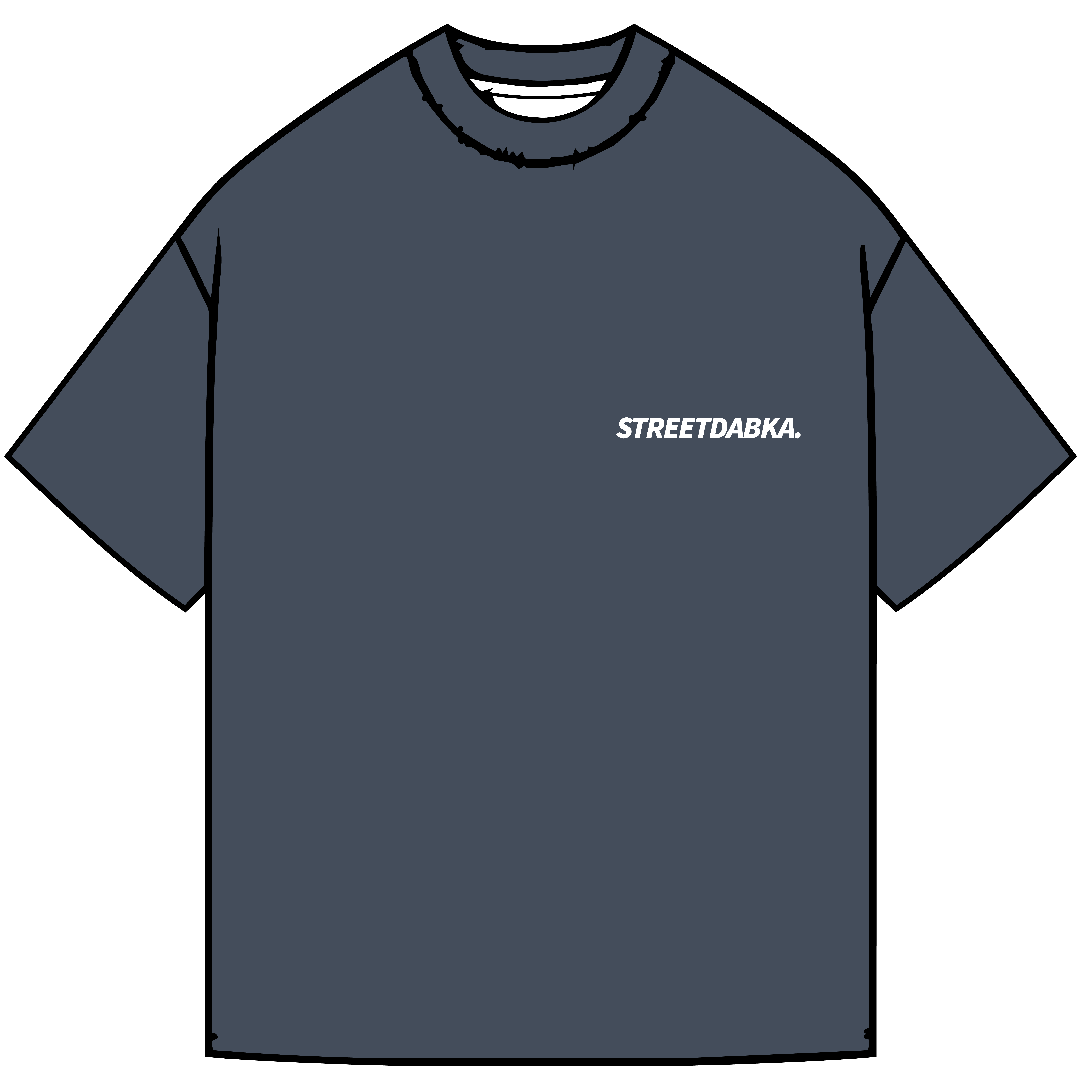 Street Dabka Tee - Washed Navy - Front