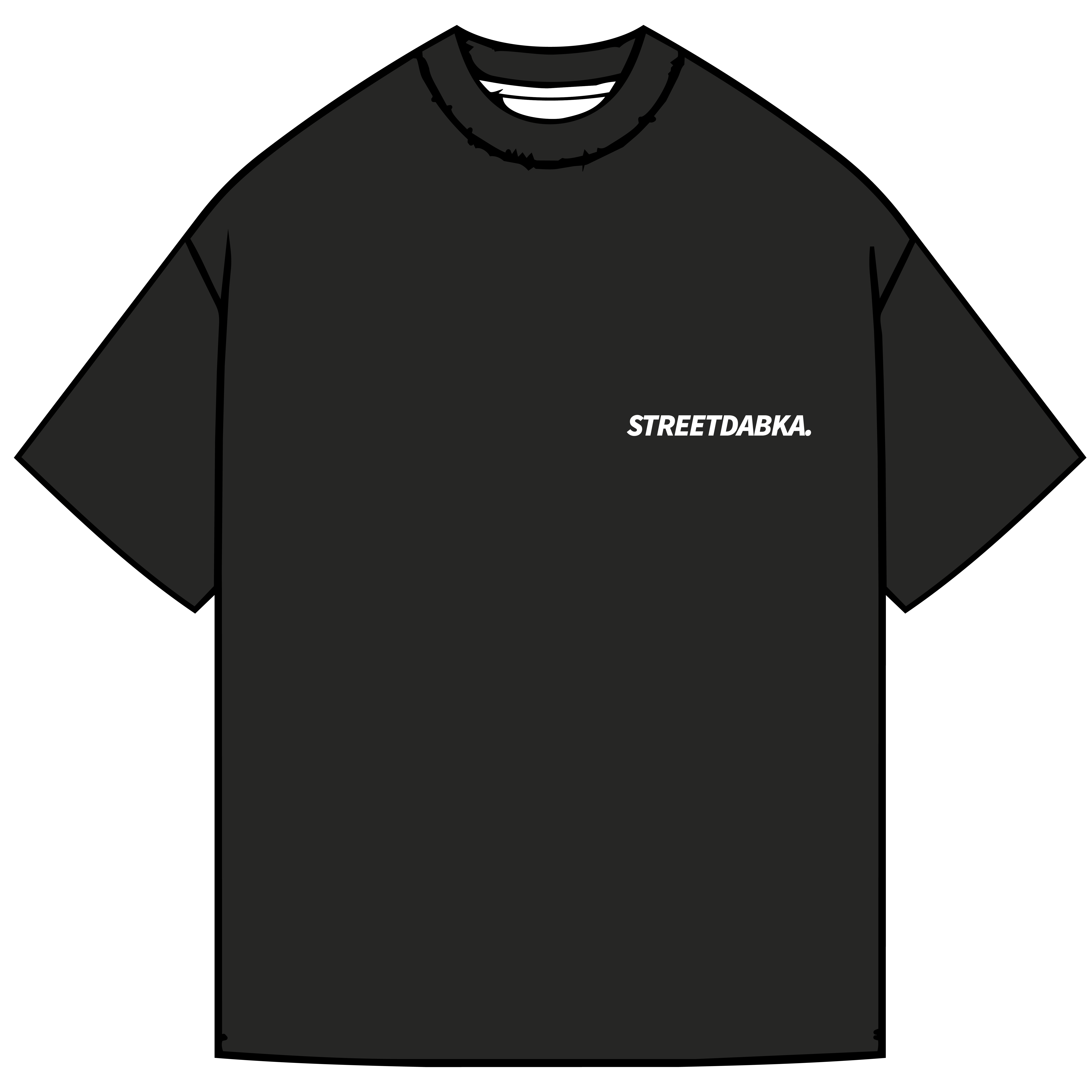 Street Dabka Tee - Washed Black - Front