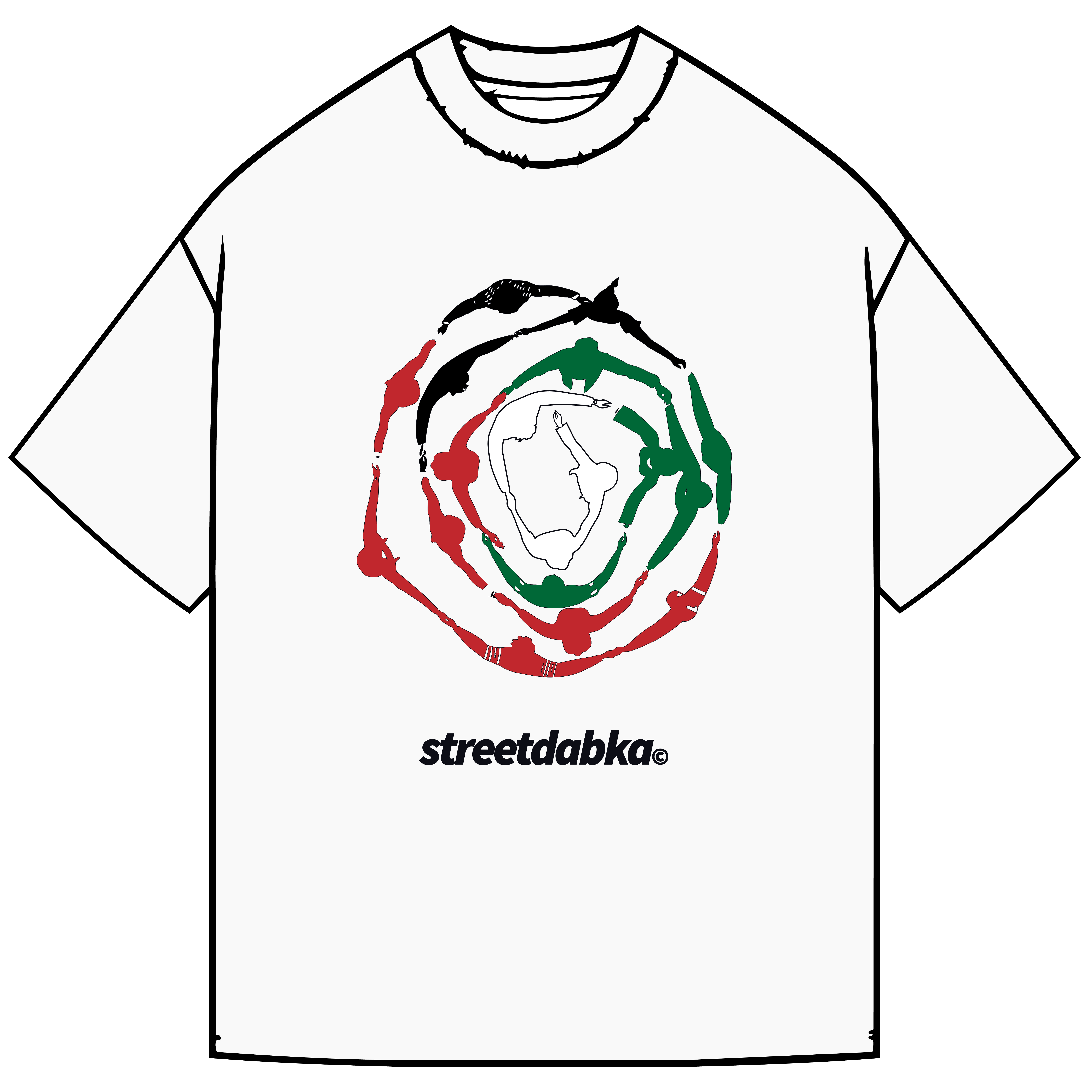 Street Dabka Spiral Tee - White - Front